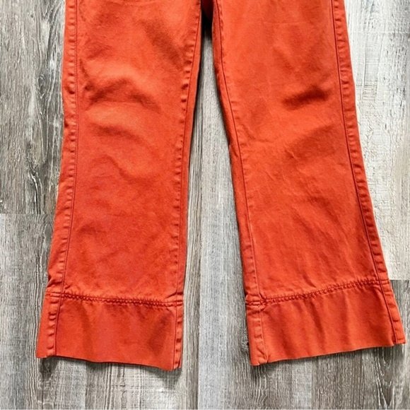 Faherty Rust Uma High Waisted Cropped Wide Leg Pants- - Picture 5 of 7